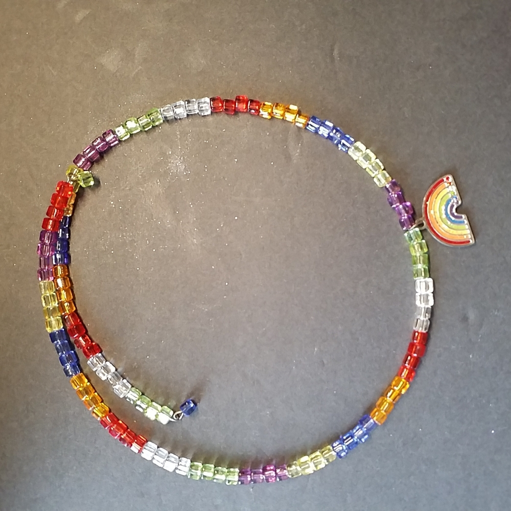 3/$15 Claire's Rainbow Beaded Choker NECKLACE